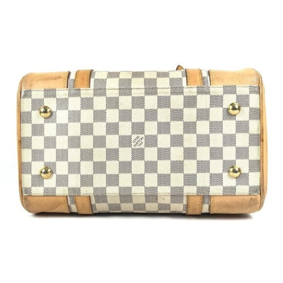 LOUIS VUITTON N52001 Damier Azur Berkeley PM Hand Bag Damier Azur Canvas White - Picture 6 of 15